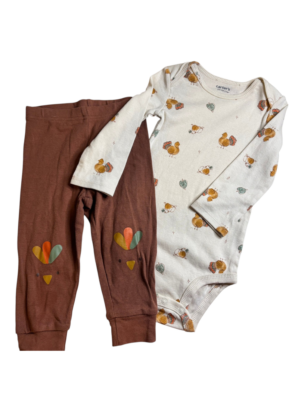 Preloved Carter's Baby Thanksgiving Turkey Bodysuit & Leggings
